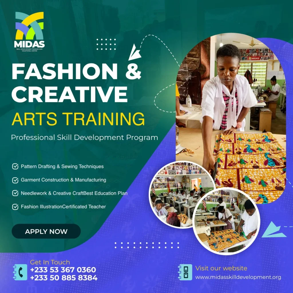 Fashion and Creative Arts Training in Ghana at MIDAS Skill Development Vocational Center