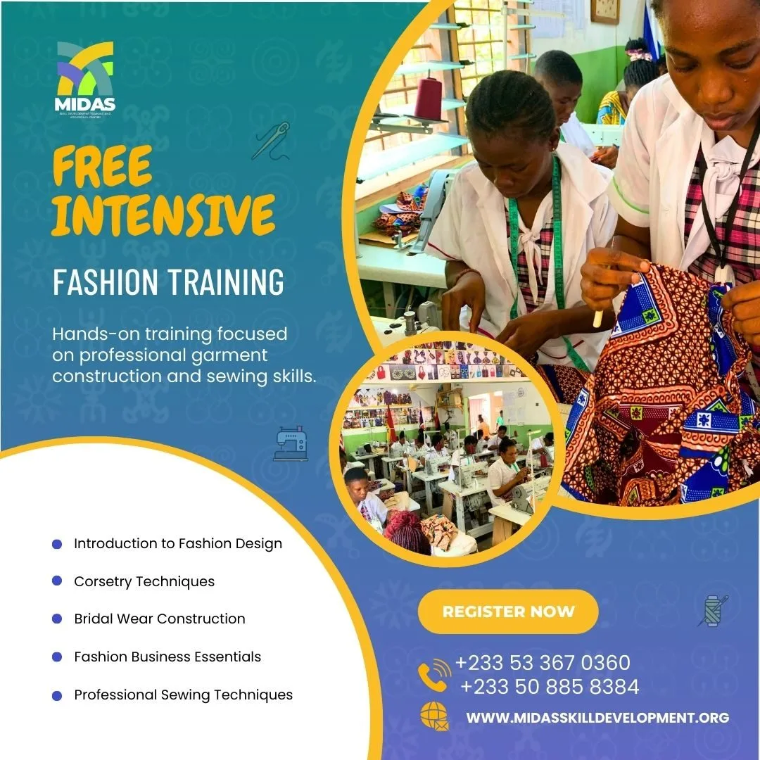 Free Intensive Fashion Training in Ghana at MIDAS Skill Development