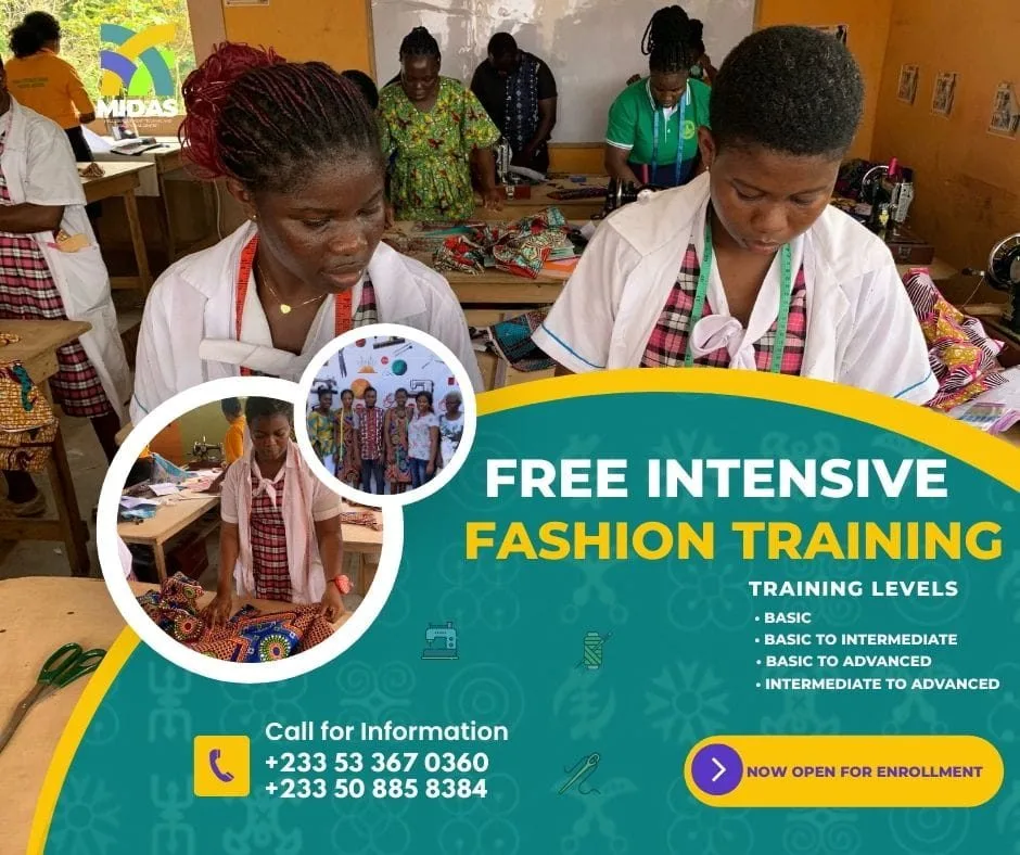 Free Fashion Training Ghana is creating new opportunities for individuals who want to develop strong technical skills in fashion design and garment construction. MIDAS Skill Development has introduced a Free Fashion Training Ghana program designed to provide practical instruction and hands-on learning for students interested in the fashion industry. The Free Fashion Training Ghana program focuses on building professional fashion skills through structured vocational training. Participants receive guided instruction in garment construction, sewing techniques, and fashion design principles. This approach ensures that students develop both technical competence and creative confidence. At MIDAS Skill Development, the Free Fashion Training Ghana initiative supports individuals who want to pursue a career in fashion design or garment production. The training environment combines classroom learning with practical workshop sessions where students practice professional sewing techniques and garment construction methods. Students enrolled in the Free Fashion Training Ghana program begin with an introduction to fashion design. This stage introduces the core principles of fashion development, garment structure, and creative design thinking. Understanding these fundamentals helps learners build a strong foundation before moving into more advanced training. Pattern drafting and garment construction form an important part of the Free Fashion Training Ghana curriculum. Pattern drafting teaches students how to translate fashion ideas into accurate garment patterns. Through guided practice, learners understand measurement techniques, garment fitting, and pattern structure. Corsetry techniques are also introduced during the Free Fashion Training Ghana program. Students learn about different corsetry styles including Victorian corsetry, transparent corsetry, cupped corsets, and over-bust corsets. These advanced garment construction methods help students expand their fashion design capabilities. Professional sewing techniques remain central to the Free Fashion Training Ghana program. Participants learn how to handle sewing machines, construct garments neatly, and produce professional finishes. Practical sewing sessions allow learners to improve stitching accuracy, garment durability, and finishing quality. Embellishments and finishing techniques are another essential component of the Free Fashion Training Ghana curriculum. Fashion garments often require decorative elements and finishing details that enhance visual appeal. Students learn how to apply embellishments while maintaining garment quality and structure. Bridal wear construction is also introduced as part of the Free Fashion Training Ghana training experience. Bridal garments require advanced craftsmanship and attention to detail. Through supervised workshops, learners gain exposure to the techniques used in constructing elegant bridal garments. The Free Fashion Training Ghana program also introduces participants to fashion business essentials. Understanding the fashion industry involves more than design and sewing skills. Students gain knowledge about basic fashion business concepts that support career development and entrepreneurship in the fashion sector. MIDAS Skill Development provides a structured learning environment that supports skill development and creativity. Every session within the Free Fashion Training Ghana program includes demonstrations, instructor supervision, and hands-on practice. This teaching method helps students build confidence and improve their fashion production abilities. Participants benefit from consistent practice during the Free Fashion Training Ghana program. Students work on practical fashion projects that reinforce what they learn during training sessions. Through repetition and guidance, learners strengthen their garment construction techniques and sewing skills. MIDAS Skill Development remains committed to promoting vocational education in Ghana through accessible training opportunities. The Free Fashion Training Ghana program reflects this commitment by offering structured fashion education to individuals who want to develop practical skills. Those interested in learning more about the program can visit the official website: https://www.midasskilldevelopment.org Additional details about available vocational training programs can also be found here: https://www.midasskilldevelopment.org/programs/ These internal links provide more information about the fashion and skills training opportunities available at MIDAS Skill Development. Free Fashion Training Ghana provides a valuable opportunity for individuals who want to develop fashion design skills and garment construction expertise. Through structured instruction, supervised workshops, and practical learning experiences, MIDAS Skill Development helps students build strong technical competence in the fashion industry. 📞 +233 53 367 0360 📞 +233 50 885 8384 📍 Volta Region, Ghana 🌐 www.midasskilldevelopment.org Start your journey today through the Free Fashion Training Ghana program at MIDAS Skill Development.