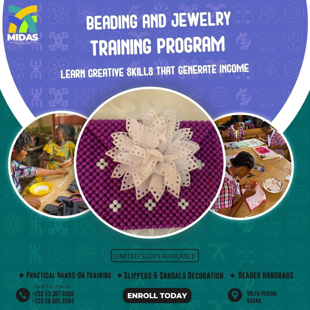 Beading and Jewelry Training in Ghana at MIDAS Skill Development Vocational Center