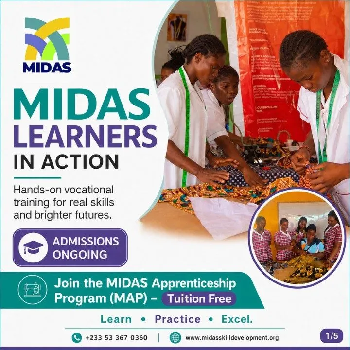 MIDAS Learners in Action during hands-on vocational training in Ghana