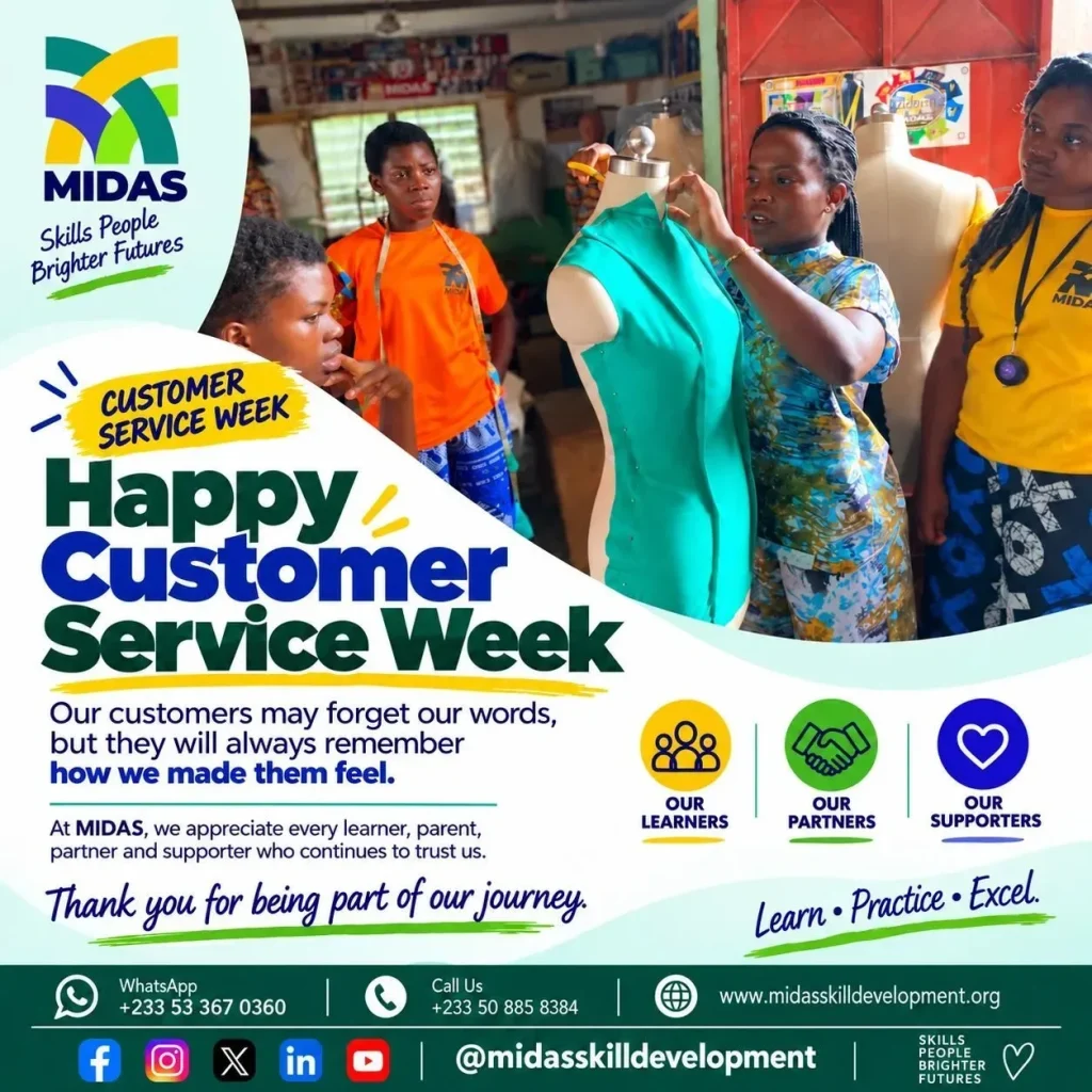 MIDAS Customer Service Week celebration appreciating learners, parents, partners and supporters for their continued trust.